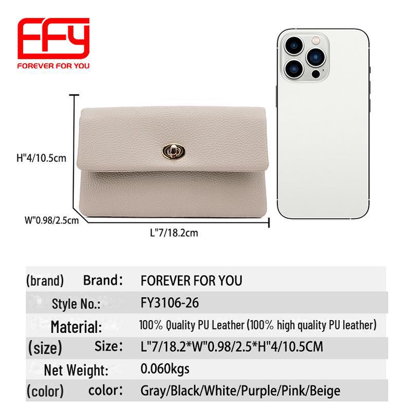 Stylish Korean Long Women's PU Wallet with Flip Pocket & Fashion Lock