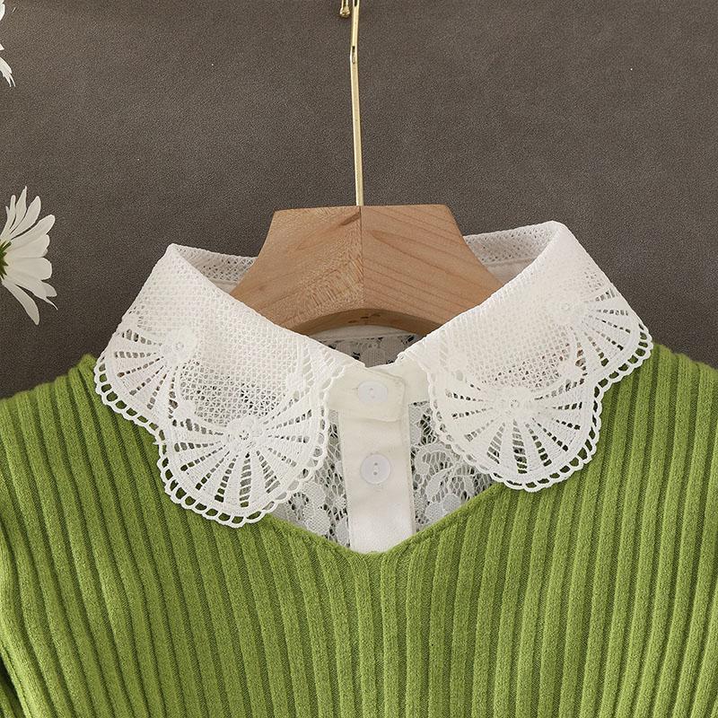 New Fake Collar Shirt Women White Lapel Ruffles Stand False Collar Woman Girls Detachable Collar Lace Removable Half Shirt