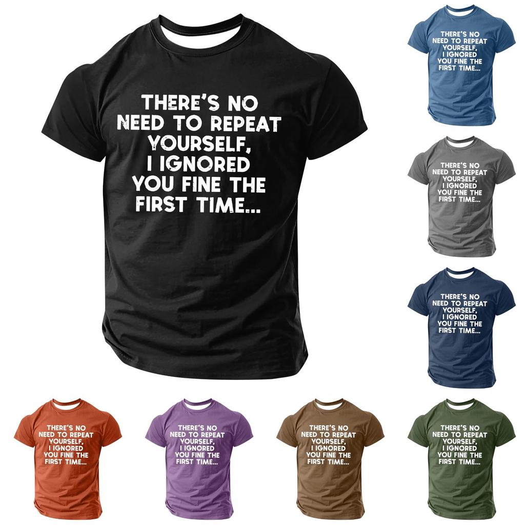 Men's Popular T-shirt Printed Round Neck Short Sleeve T-shirt