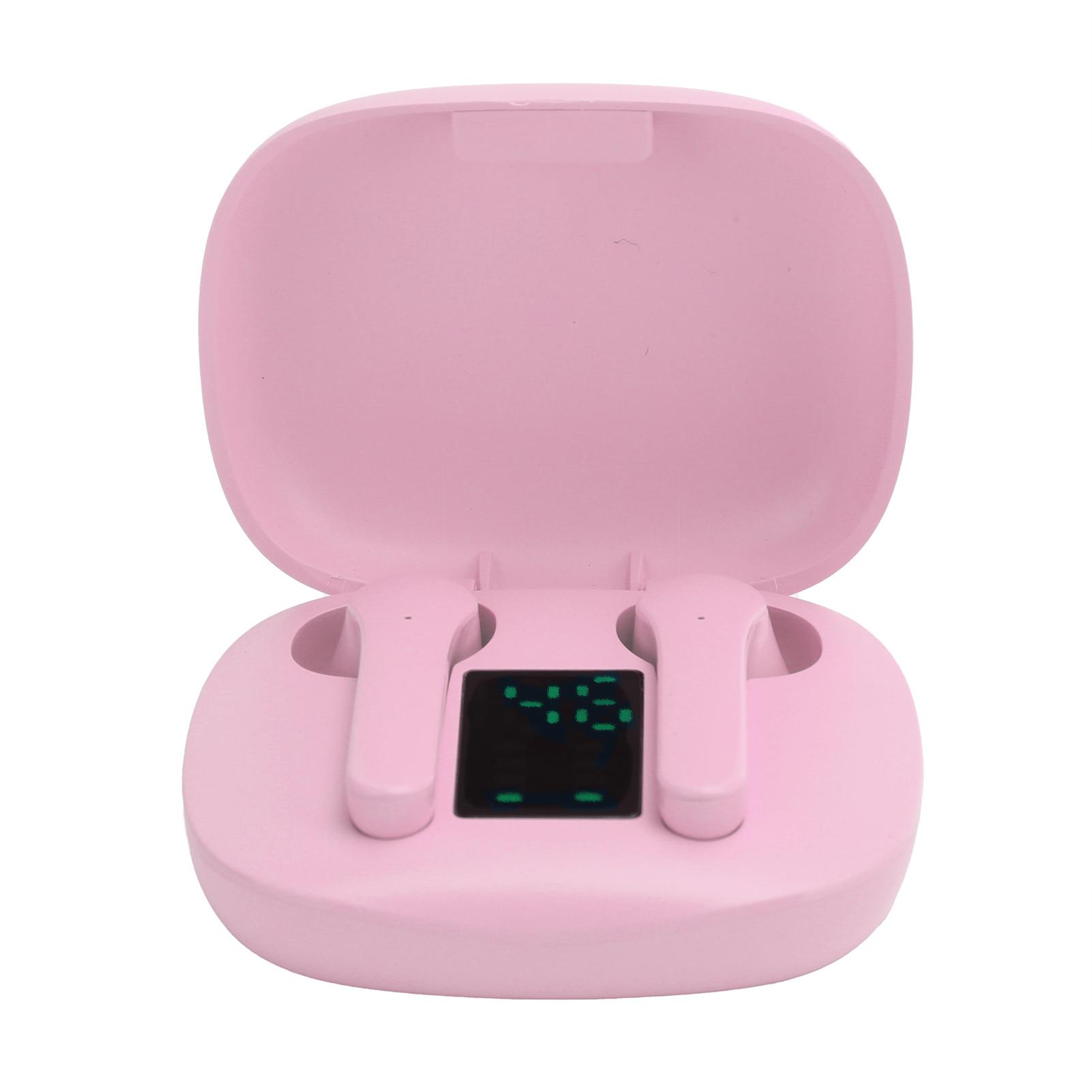 

JS36 Wireless Bluetooth Headset Stereo Binaural Headset with Power Display Charging Case for Music рожевий