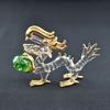 Four Cart Handmade Glass Feng Shui Good Health Dragon Statue, 2-inch x 3-Piece Set