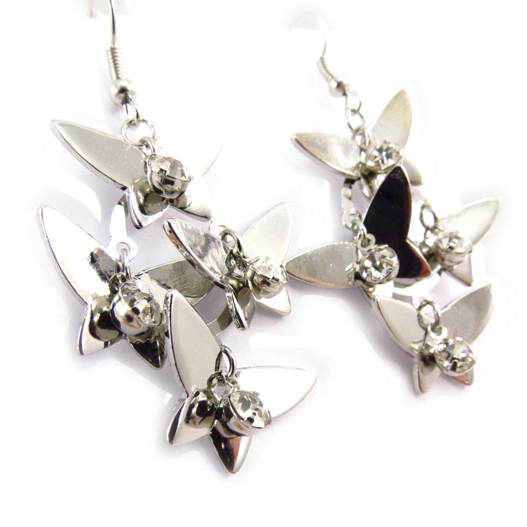 Les Trésors De Lily [J6724] - Boucles Créateur 'Papillons' argenté