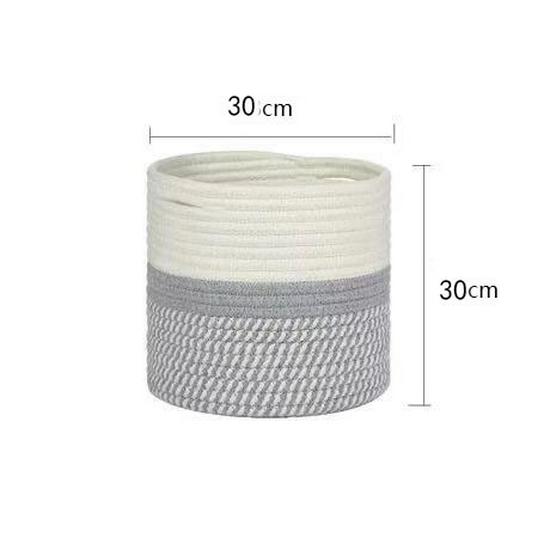 Woven Cotton Rope Basket for Flowers - Modern Indoor Flower Pot and Storage Solution