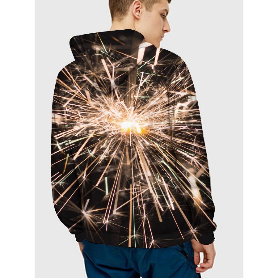 Herbst Winter North Eisbär Pullover Langärmel 3D-Druck Herren Hoodie Schwarzes Katzenmuster Trendige Sportbekleidung Sweatshirt