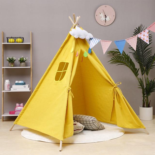 Baby Tent Child Teepee Toys Wigwam Cotton Canvas Teepee Children Tipi Play House Large Kids Tent