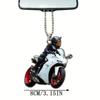 Colorful 2d Motorcycle Acrylic Car Hanging Pendant Stylish Cartoon Design For Decorative Gifts