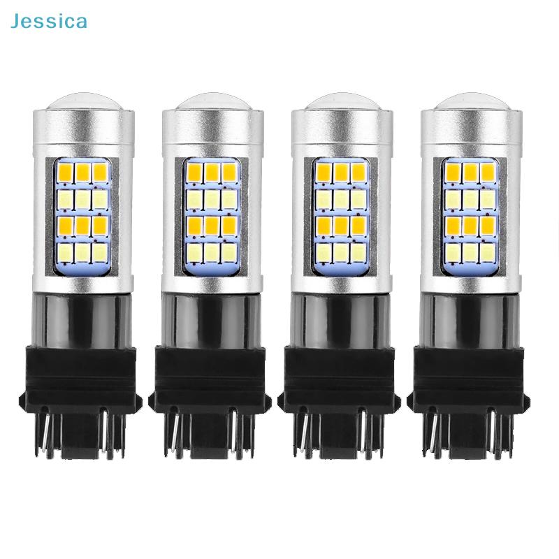 4PCS 3157 LED Switchback Bulbs - Amber/White Turn Signal & DRL Light Replacement