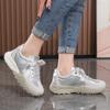 Tavaszi őszi női fényes alkalmi cipők vastag talpú fűzős női lapos talpú tornacipők kültéri alkalmi sétacipők Mujer