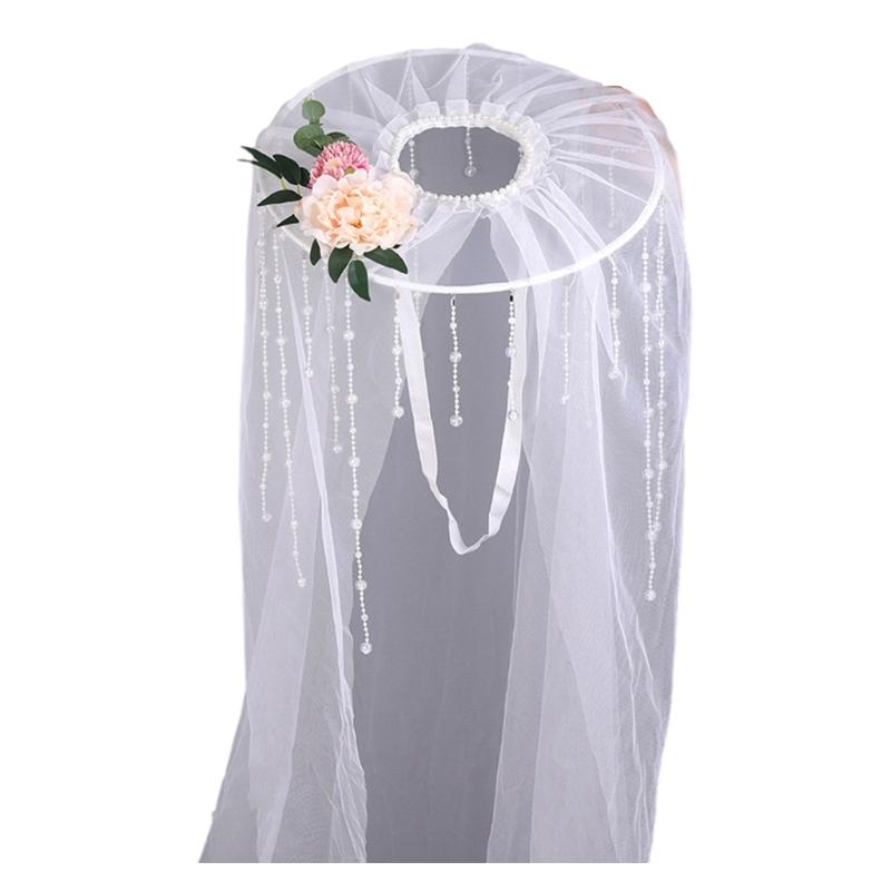 Chinese Traditional Hat Ancient Costume Gauze Hat Swordsman Veils Hat for Women Men Halloween