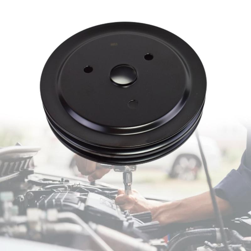 Automobile Short Water Pump Crankshaft Pulley 2 Grooves Durable Replacement Silver Swp for SBC 262 327