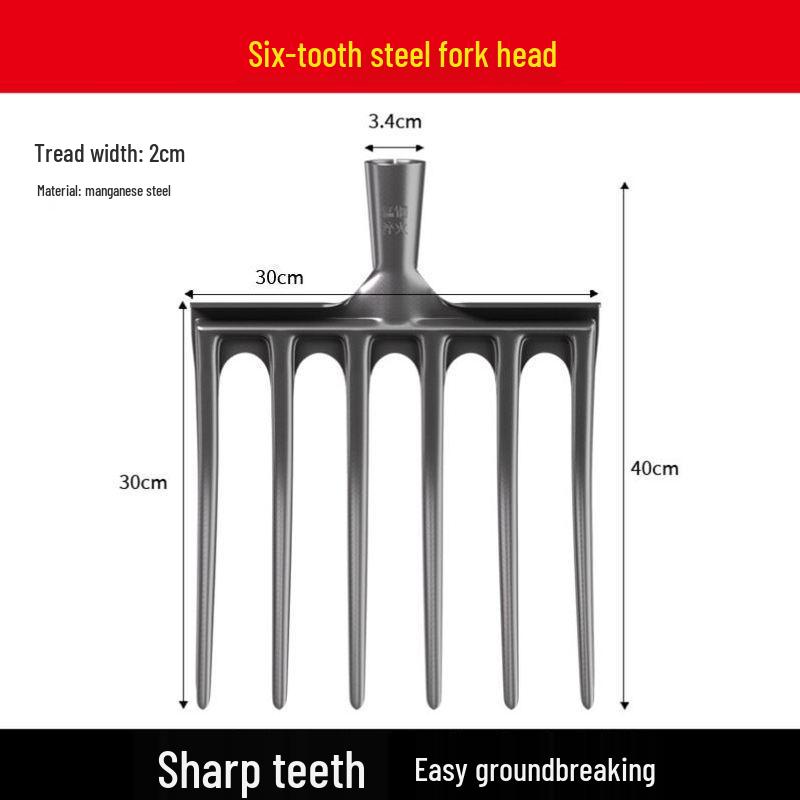 Vierzahnige Gabel aus Vollstahl: Bodenumdreh- und Lockerungswerkzeug mit Holzgriff