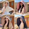 Large Brim Full Face Sun Protection Hat With Neck Shawl UV Protection Adjustable Summer Hat For Women Outdoor Beach Travel