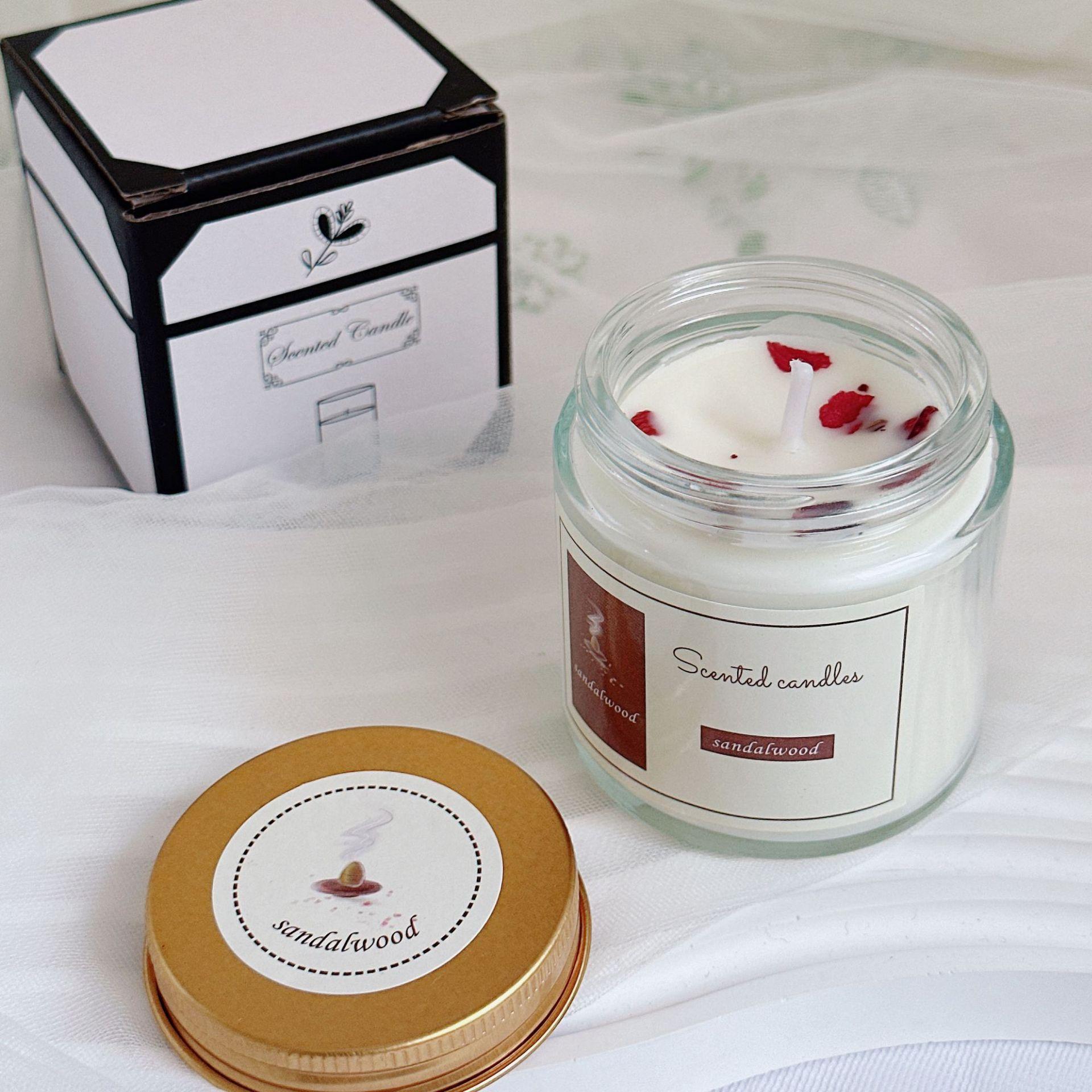 Soybean Wax Creative Candle Aromatherapy Transparent Glass Jar vintage sandalwood