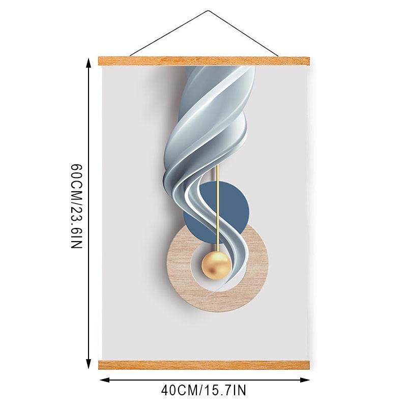Magnetisches hängendes Gemälde mit geometrischen Bildern, dekoratives Gemälde, Scroll-Fotobild mit solidem Poster-Clip, Wanddekoration