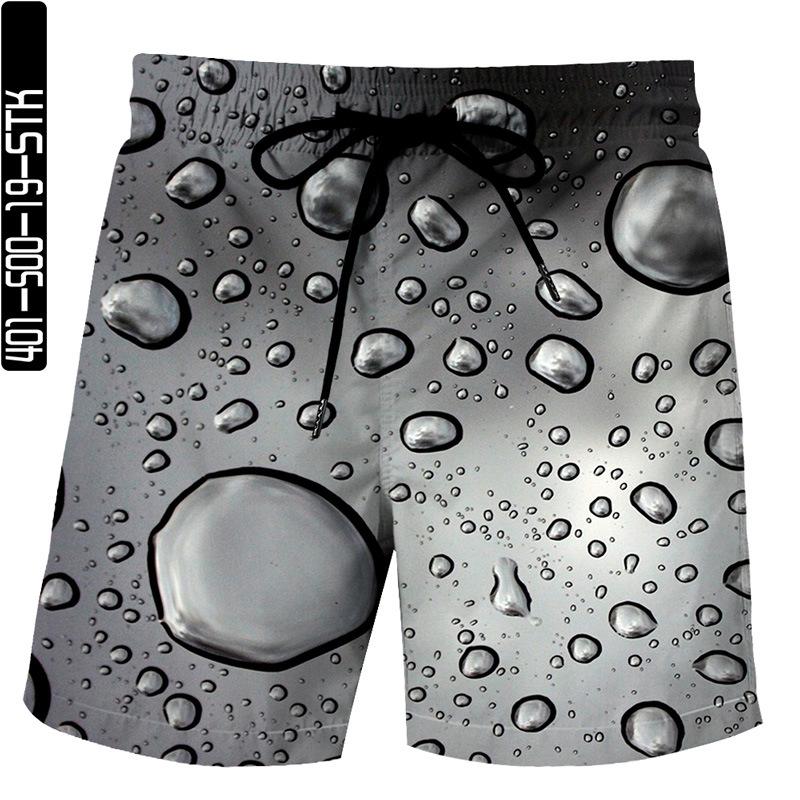 Water Drop Series 3D Printed Shorts Summer Loose Beach Shorts Fashion Casual Men's Shorts