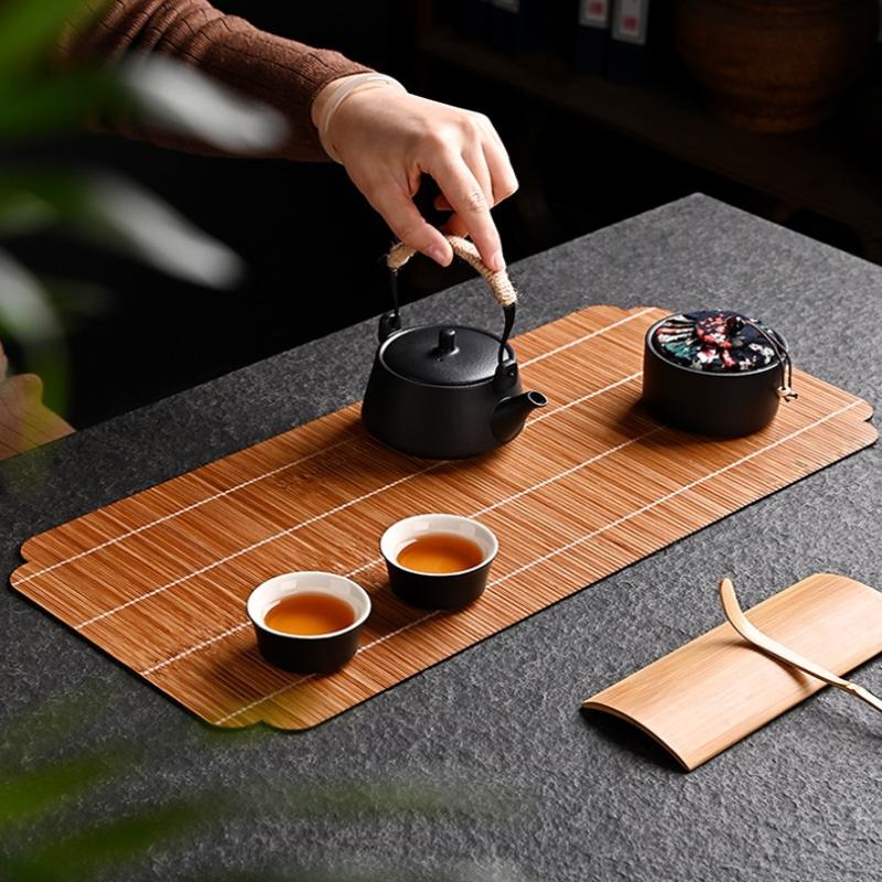 Creative Handmade Bamboo Tea Mat Craftsmanship Kung Fu Tea Set Accessories Tea Making Insulation Mat Bamboo Mat Dry Tea Mat