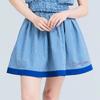 A Wave Women'S Check Flare Skirt Blue