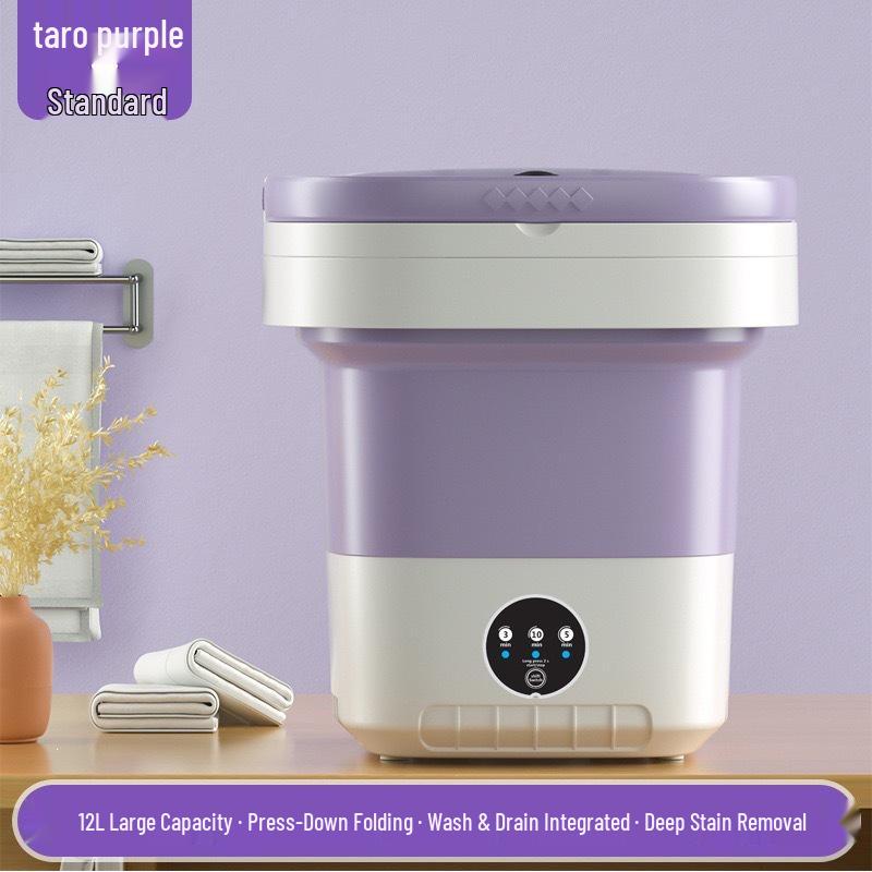 Portable Folding Mini Washing Machine - 12L Automatic for Underwear & Dorms
