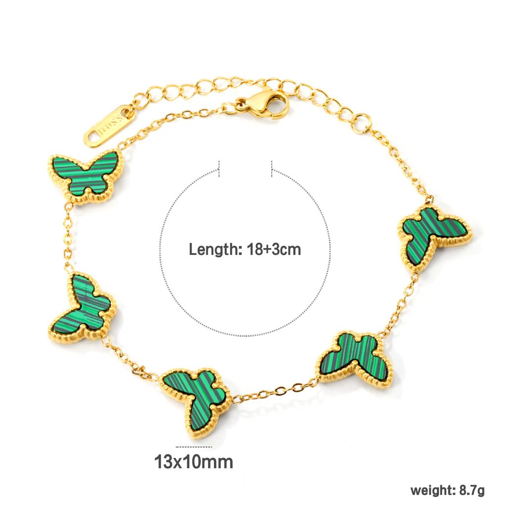 Summer Butterfly Collarbone Necklace Bracelet Jewelry Set Minimalist Dainty Women Accessories