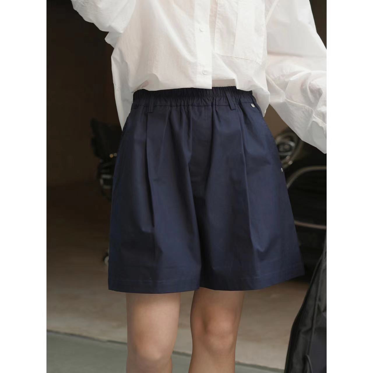 

Johnature японский простой повседневный комбинезон трапециевидной формы, женские брюки с пятью точками, летние свободные удобные средние женские брюки M