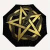 Golden Snake Pentagram Star Circular DecalUmbrella, Portable 3-Fold Umbrella for Men & Women,Christmas Gift ES99