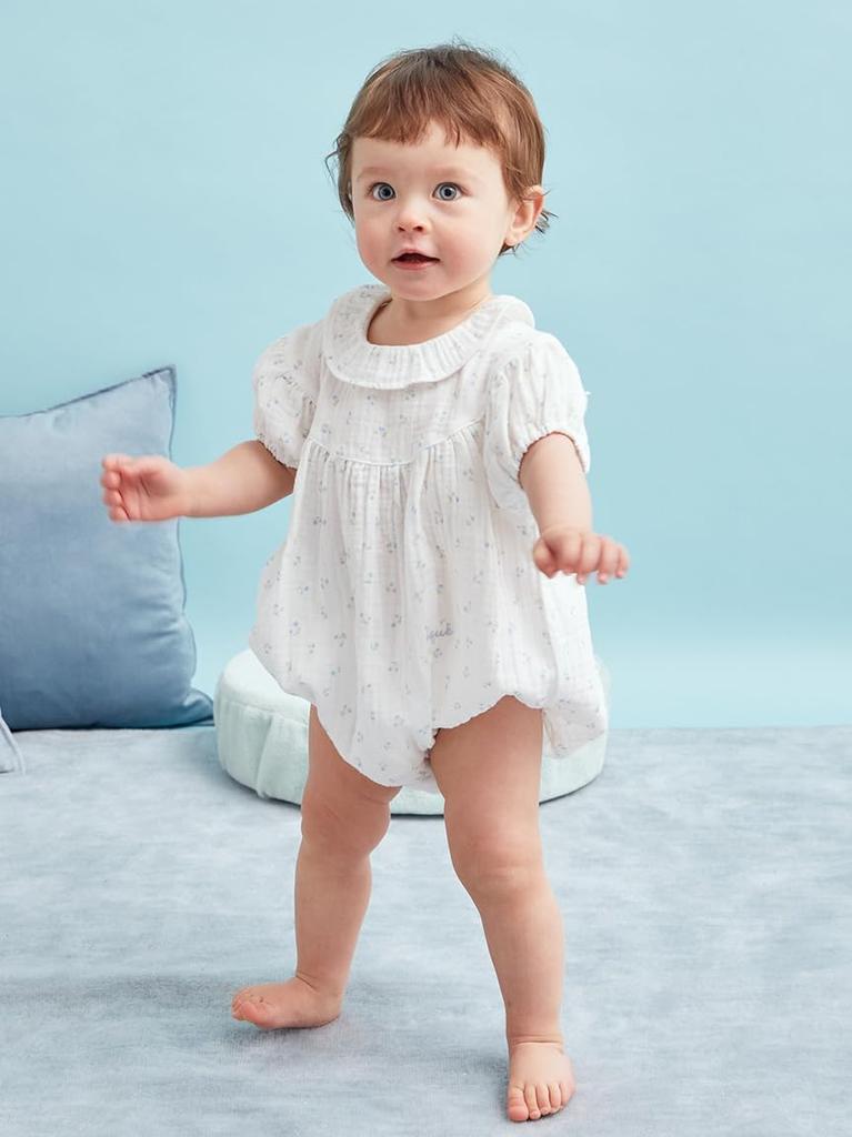 Limited edition BABY little flower pattern gauze romper PBFO252464 OWHT 70 [Gelato Pique]