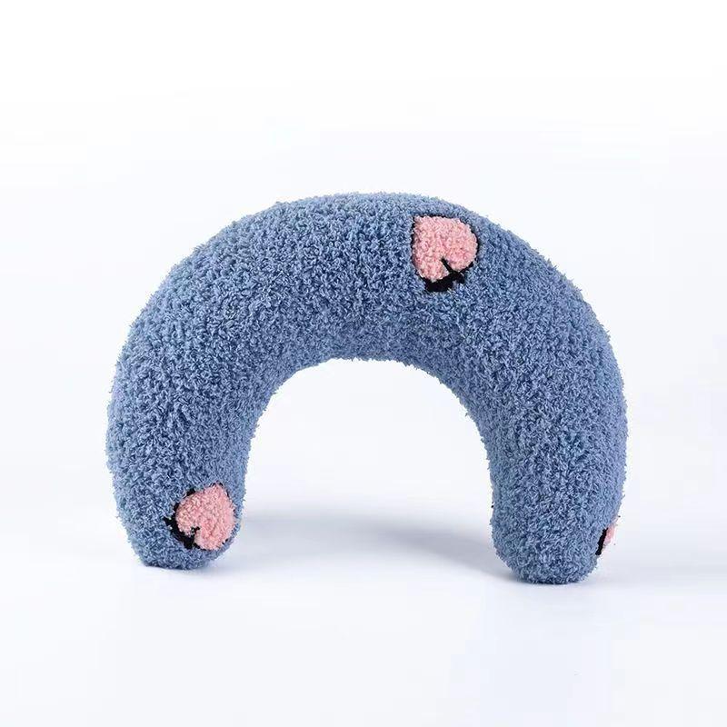 

Little Pillow Suitable For Cats Fashion Neck Protector Deep Sleep Puppy U-Shaped Pillow Cat Pillow Kitten Headrest Dog Sleeping Pillow Decor 26X18CM синий