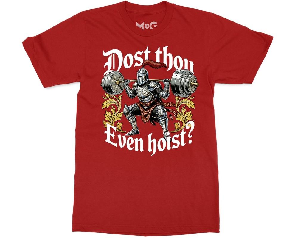 Funny Gym Knight TShirt Medieval Humor Fitness Meme Top Deadlift Joke Shirt S