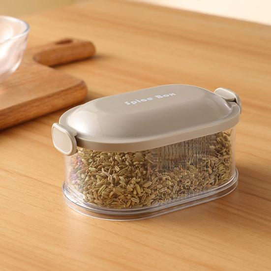 صندوق توابل واحد مزدوج الطبقة قابل للتكديس، ختم قوي محكم للماء وموفر للمساحة، صندوق توابل قابل للتكديس