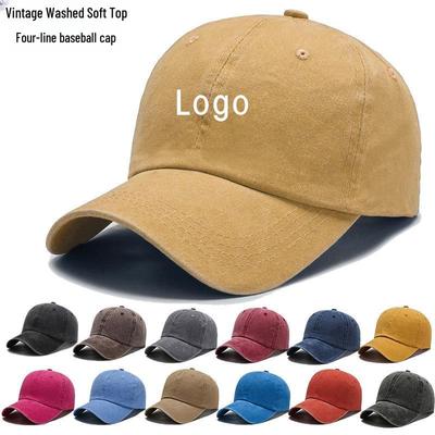 Vintage Washed Soft Top Denim Baseball Cap, Customizable Embroidery & Print