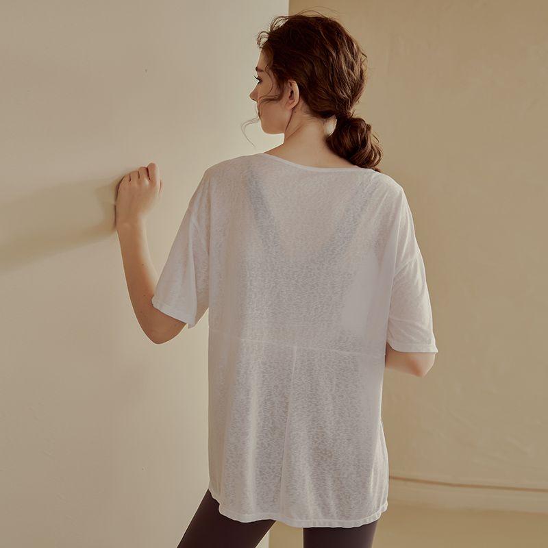 Loose Fit Breathable Running Top Lightweight Yoga Tee Slimming Workout Shirt for Women