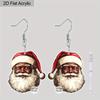 Christmas Gift Acrylic Women Fashion Drop Earrings, Rustic Santa Claus Shape Design Earrings Jewelry for Women's Daily Wear and Holiday Party Wear