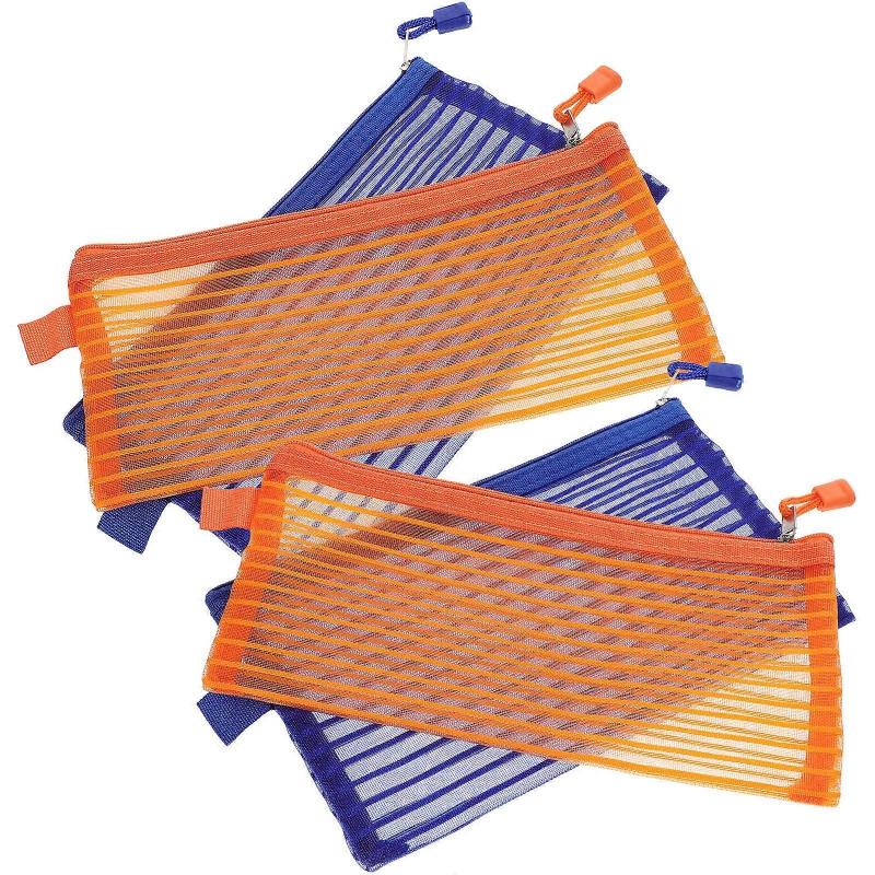 Clear Zipper Pouch Documents Pouch Bag Home Storage Strong Aluminum Alloy 23.00X11.00X0.20cm 6Pack