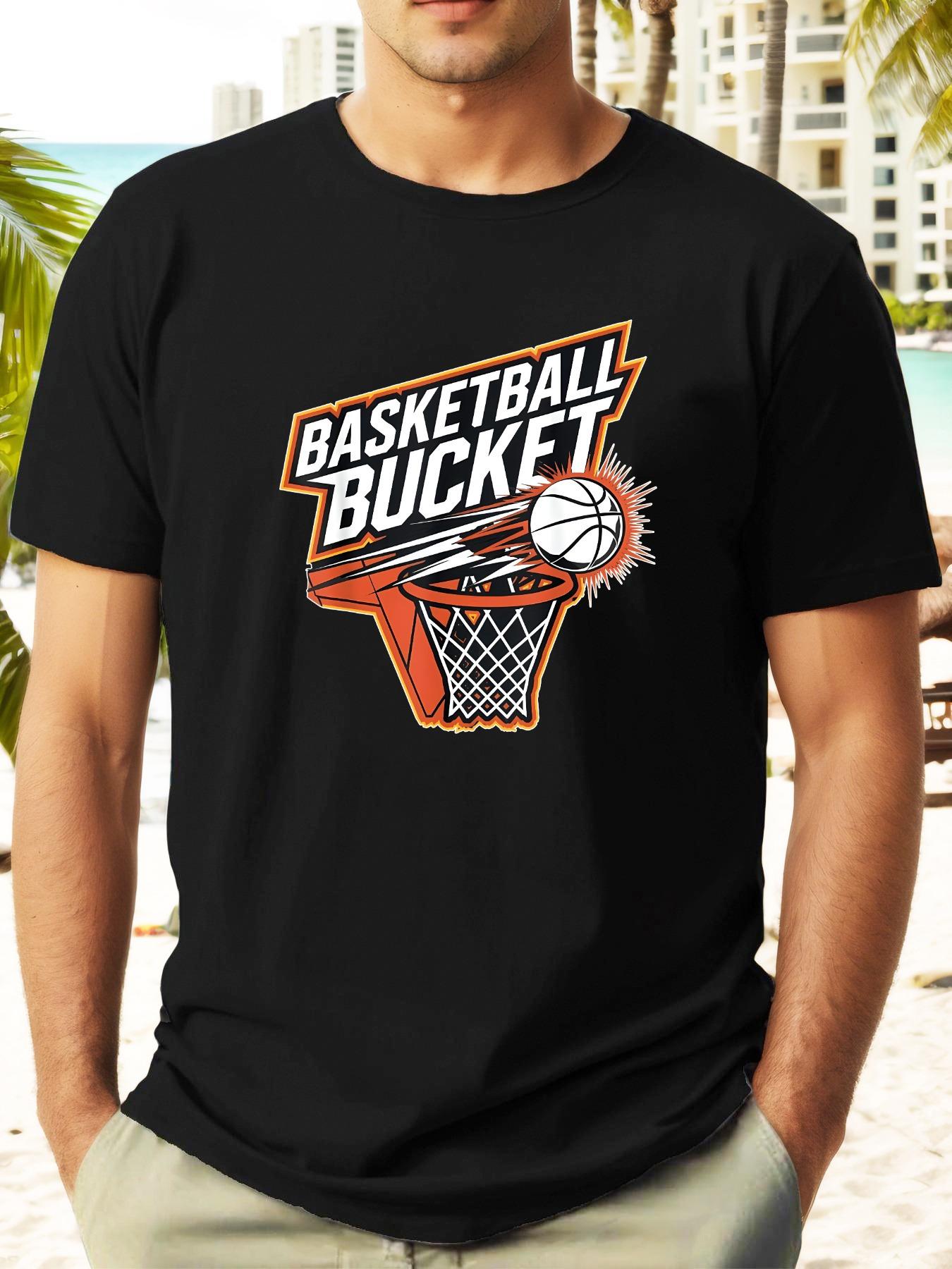 Basketball Graphic T-shirt - Casual Summer Short Sleeve Crewneck XXXXL