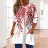 3/4-ermetopper for kvinner T-skjorte Casual Print Topper T-skjorte Rund hals Pullover Bluse