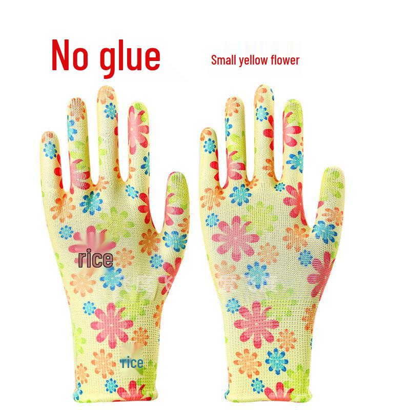 Women's Thin Nylon Floral Knit Sun Protection Safety Gloves