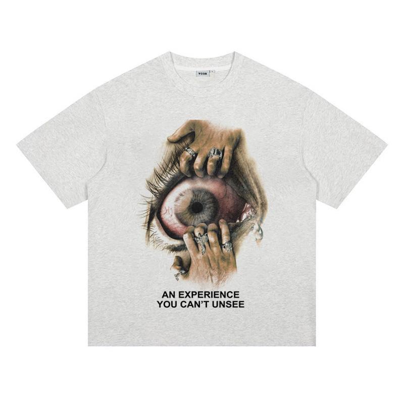 

Men TShirt Hip Hop Eye Graphic Oversized Cotton Aesthetic Vintage Korean Harajuku Short Sleeve Tops Tee Y2k Streetwear Clothing S