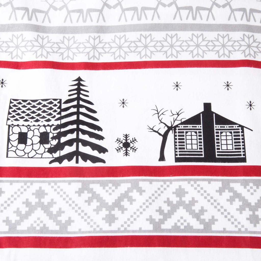 Christmas bedding 180x200 COTTON FLANNEL WITH FLUFF, Christmas trees, gray background