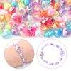 10/100Pcs/lot AB Color Love Heart Acrylic Beads Mixed Color Loose Spacer Beads for Bracelet Necklace Jewelry Making Accessories