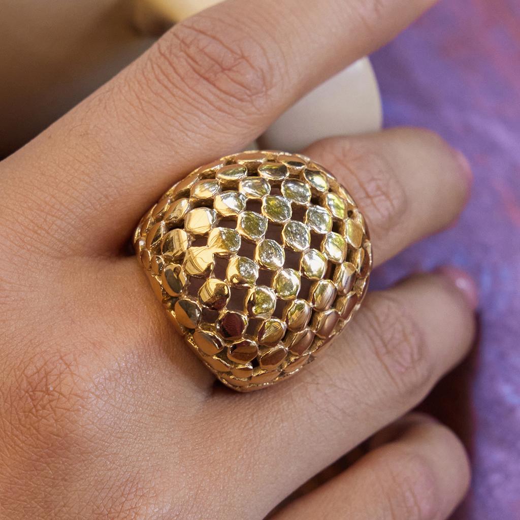 Youthway Exaggerated Chunky Hollow Rings For Women Minimalist 18K Gold Plated Stainless Steel Rings Fashion Jewelry Gift