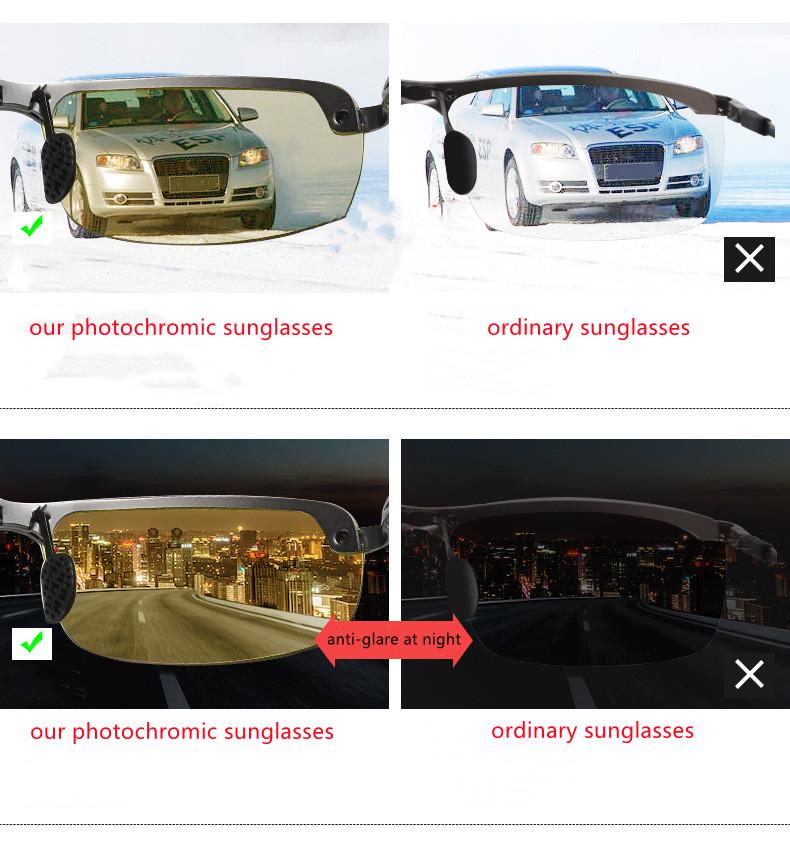 Photochromic Sunglasses Men Women Polarized Driving Chameleon Glasses Male Female Sun Glasses Day Night Vision Driver Goggles