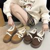 Retro Brown Thick-soled Plush Birkenstocks Women's 2025 New Winter Warm Outer Wear Non-slip Northeast Cotton Shoes