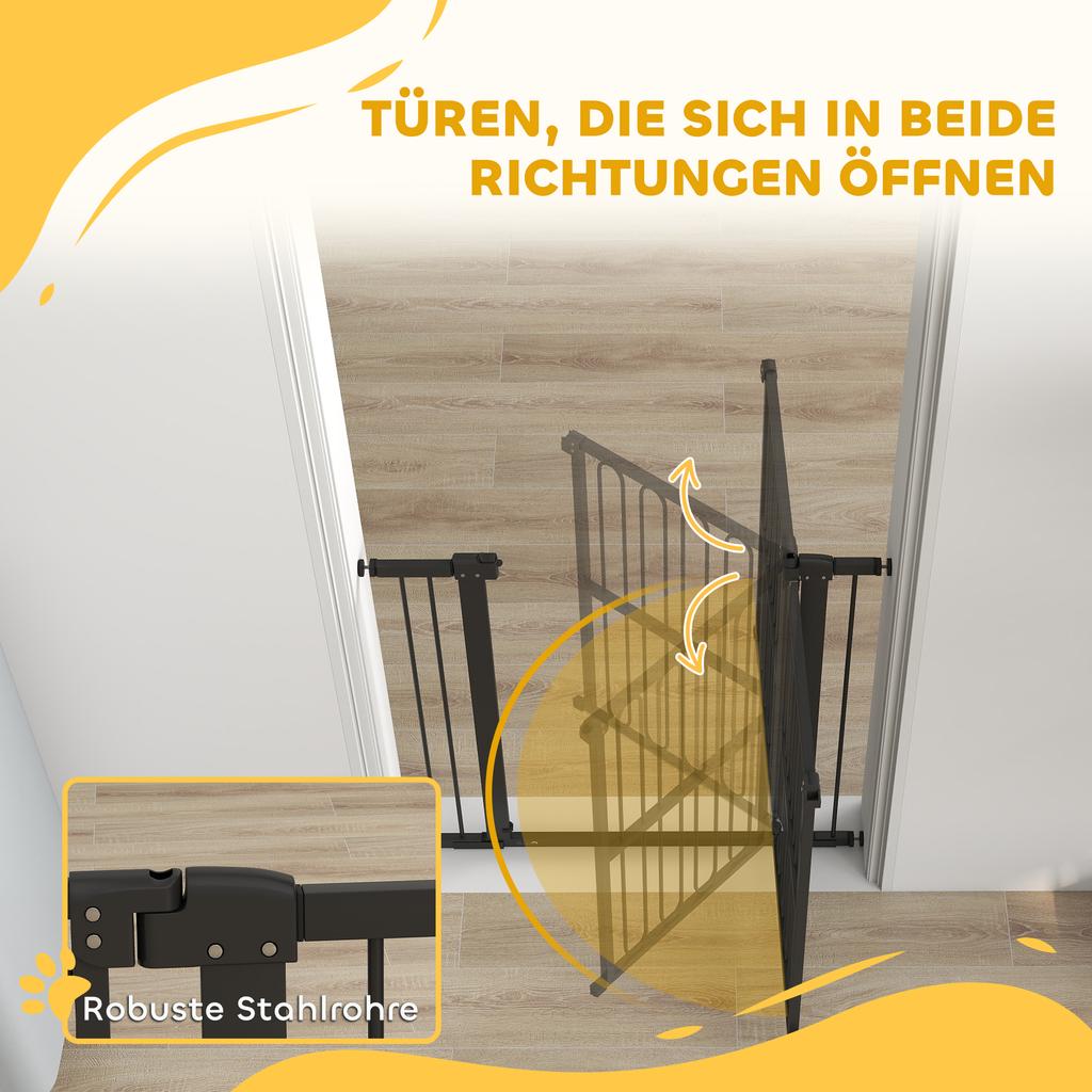 Dog Safety Gate, 76-104 cm Barrier Gate without Drilling, Stair Gate