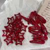 5pcs Red Star Metal Snap Lucky Clip Hair Clips Girls Hairpins Barrettes Hair Jewelry Hairpin Headwear Party