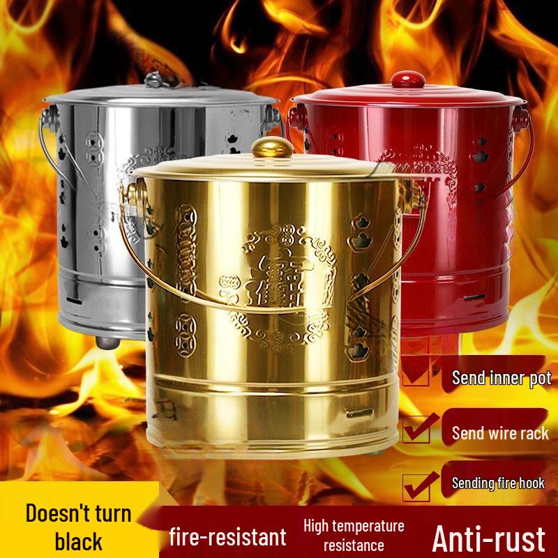 Incinerator Fire Bucket for Burning Paper and Incense