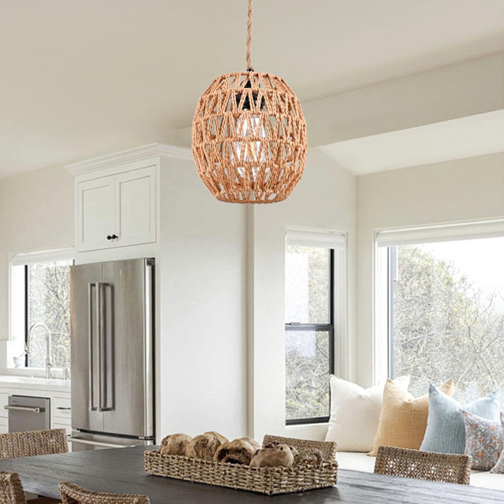 Hanging Lamps, Rattan Chandeliers (excluding Bulbs), 15-foot Plug Power Cord, Wall-mounted Chandeliers, Suitable For Bedrooms And Living Rooms