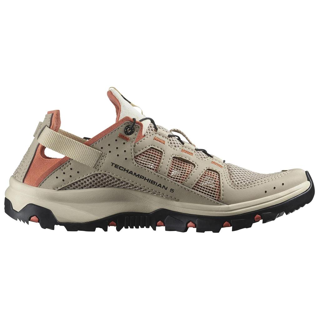 SALOMON Techamphibian 5 White Pepper Living Coral Women Sneakers Tan Bleached-Sand L47432400