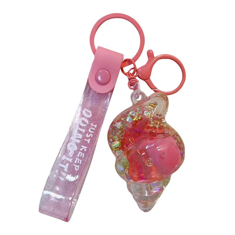 Snäcka Sand Flytande Flaska Nyckelring - Söt Docka Prydnad Hänge