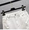 Ladies' Trousers Summer Big Yards Elastic Hole Denim Shorts High Waist Thin Loose Wide Leg Five-minute Trousers