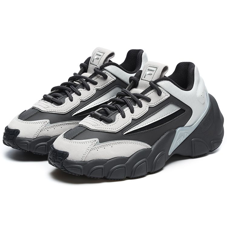 FILA Fashion Sneakers Fabric Synthetic Leather Double Layer Cowhide Suede Thick Sole Cushioning Modern Low Top Casual Shoes F12W241117FVF